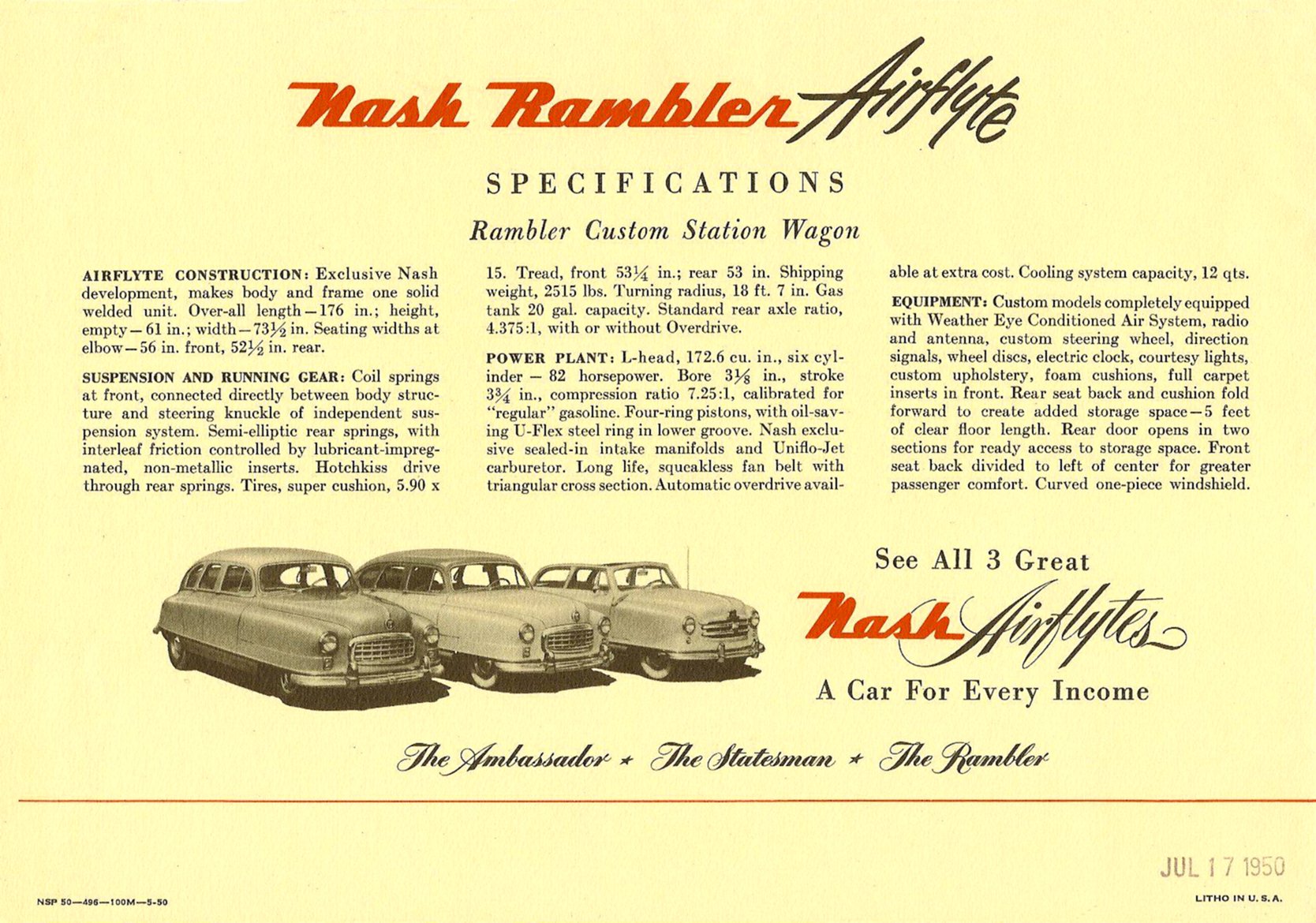 1950 Nash Rambler Foldout Page 1